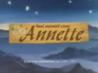 Ecran titre italien de Dans les Alpes avec Annette